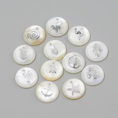 Freshwater Shell Pendants SHEL-Q010-P-1