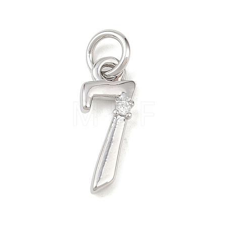 Brass Micro Pave Clear Cubic Zirconia Charms KK-P339-27P-07-1