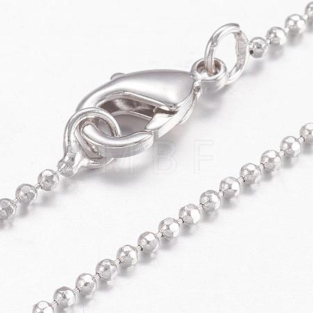 Brass Ball Chain Necklaces MAK-L009-06P-1