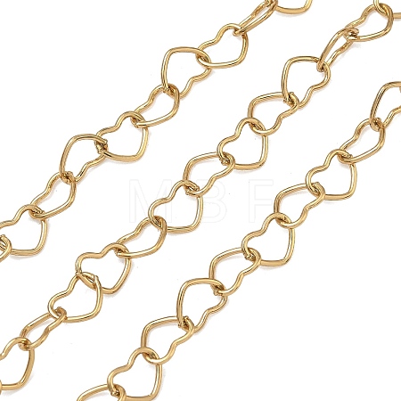 304 Stainless Steel Heart Link Chains CHS-F025-02A-G-1