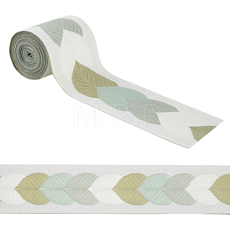 5M Leaf Jacquard Polyester Ribbon OCOR-WR0002-20A-1