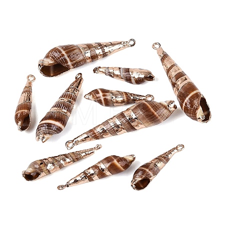 Electroplate Natural Spiral Shell Pendants SSHEL-Q100-50G-1