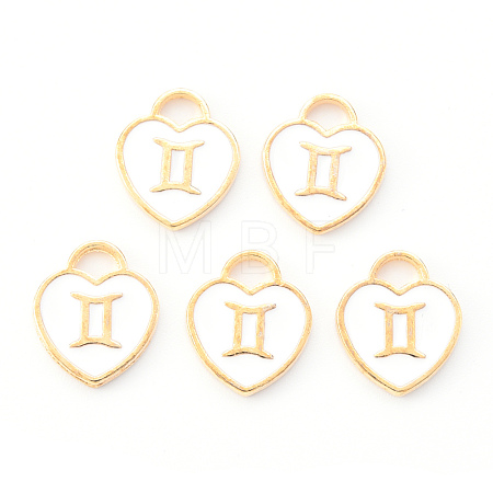 Light Gold Plated Alloy Enamel Pendants ENAM-R136-30-04-1