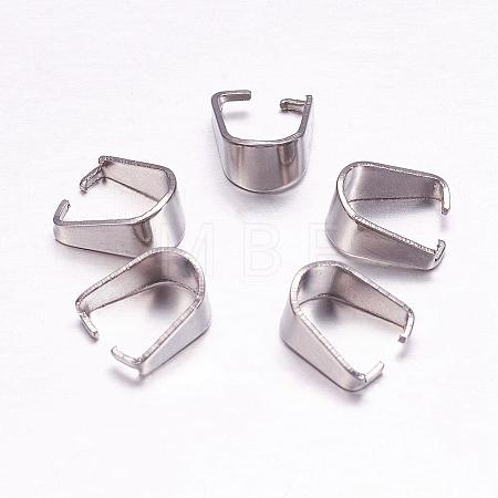 Tarnish Resistant 201 Stainless Steel Snap on Bails STAS-F117-16P-5x10-1