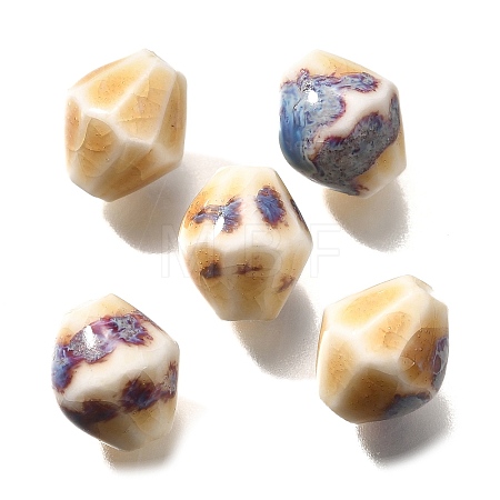 Vintage Style Glazed Ceramic Porcelain Beads PORC-H013-01-25-1