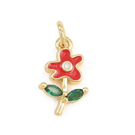 Brass Micro Pave Colorful Cubic Zirconia Pendants KK-E798-02D-G-1
