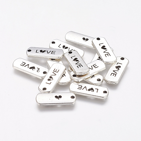 Tibetan Style Alloy Rectangle with Word Love Pendants LS-X-TIBEP-Q043-069-RS-1