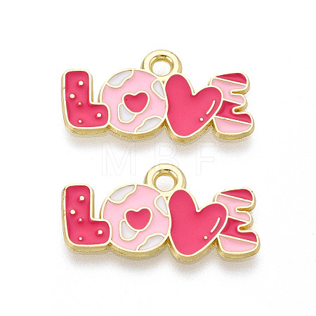 Valentine's Day Alloy Enamel Pendants ENAM-T023-19B-1