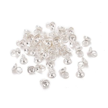 201 Stainless Steel Bead Cap Pendant Bails STAS-L244-27C-S-1