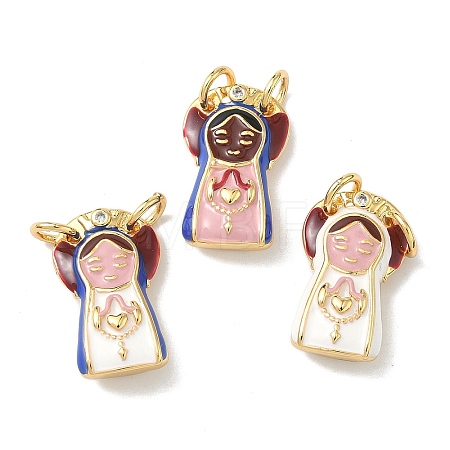 Brass Enamel Pendants KK-Z153-17G-1