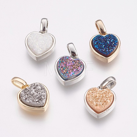 Natural Druzy Agate Pendants KK-G343-15-1