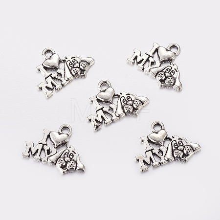 Tibetan Style Alloy Puppy Pendants LS-TIBEP-0399-S-FF-1