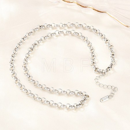 6MM 304 Stainless Steel Rolo Chain Necklaces for Men Women NJEW-H093-07C-P-1
