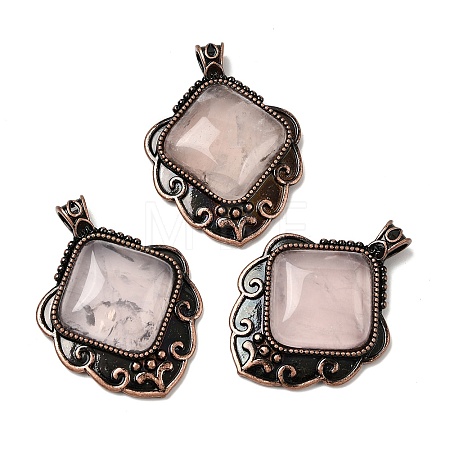 Natural Rose Quartz Pendants G-A297-03R-19-1