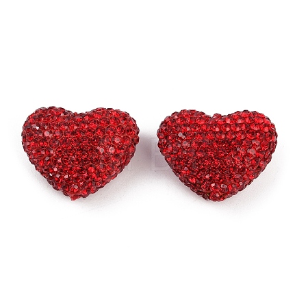 Heart Shaped Polymer Clay Rhinestone Beads CLAY-NH0002-02D-1