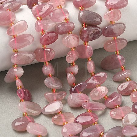 Natural Purple Madagascar Rose Quartz Beads Strands G-P604-A05-01-1
