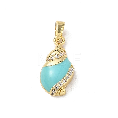 Brass Enamel Pendants RB-CBA2CEF-02G-03-1