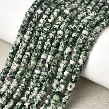 Natural Green Spot Jasper Heishi Beads Strands G-A299-A22-01-1