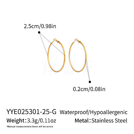 304 Stainless Steel Hoop Earrings OC2065-2-1