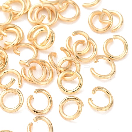 Brass Open Jump Rings KK-G604-08G-25-1