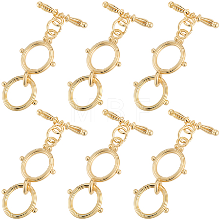 10 Sets Brass Toggle Clasps KK-BBC0021-03-1