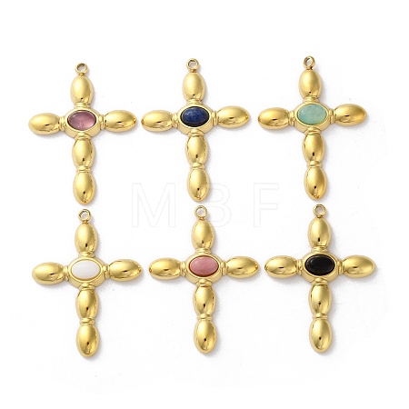 Natural Mixed Stone Pendants STAS-Z099-12G-1