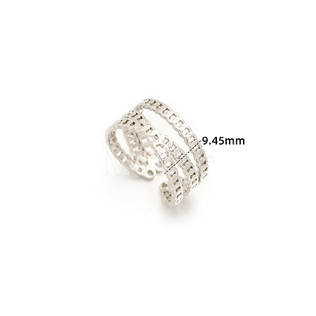 304 Stainless Steel Cuff Open Rings WGC3834-02-1