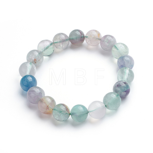 Natural Fluorite Stretch Bracelets X-BJEW-E373-10mm-10-1