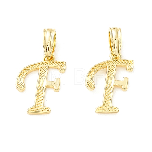 Rack Plating Eco-Friendly Brass Letter Pendants KK-K265-02G-F-1