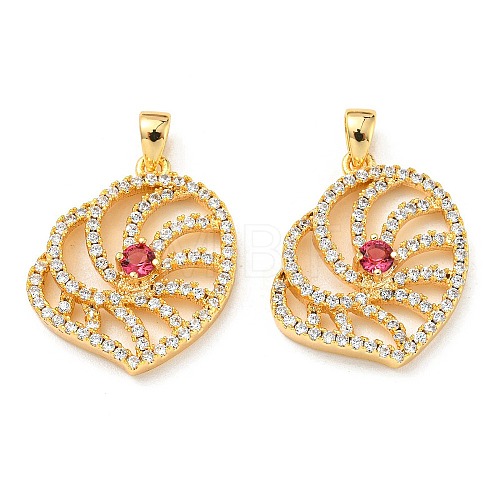 Brass Micro Pave Cubic Zirconia Pendants KK-Q809-04G-1