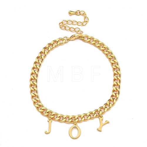 Brass Charm Bracelets for Women BJEW-U008-19G-01-1