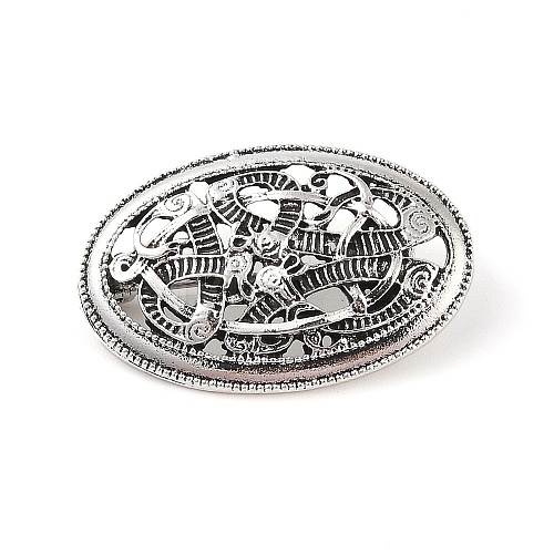Tibetan Style Alloy Brooches JEWB-O016-03D-AS-1