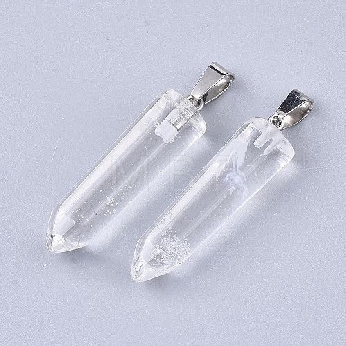 Watermelon Stone Glass Point Pendants G-R220-34T-1