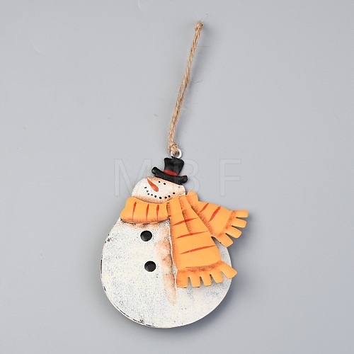 Christmas Snowman Iron Ornaments HJEW-G013-05-1