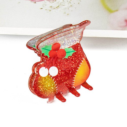 Christmas Glitter Acrylic Claw Hair Clips PW-WG53E0C-04-1