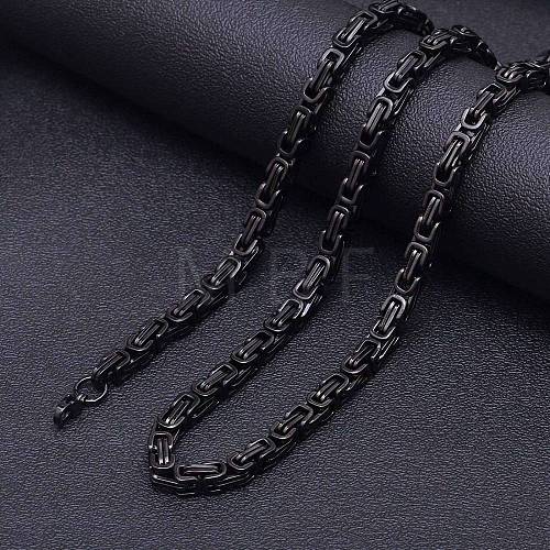 Titanium Steel Byzantine Chain Necklaces for Men FS-WG56795-91-1