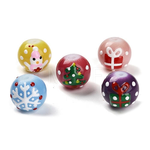 Christmas Theme Handmade Lampwork Beads LAMP-I028-08-1