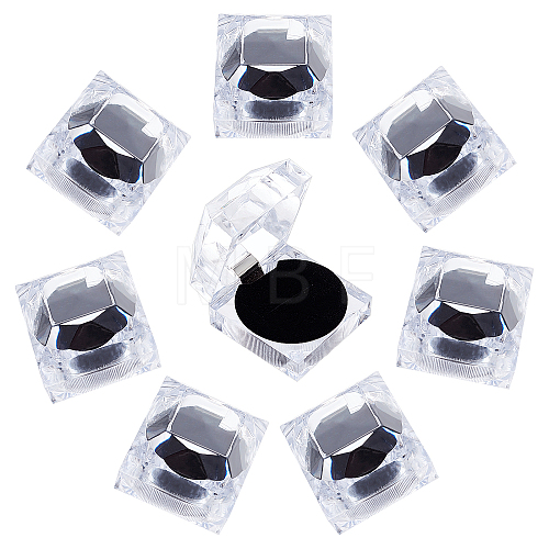 Transparent Plastic Ring Boxes OBOX-CA0001-004B-1