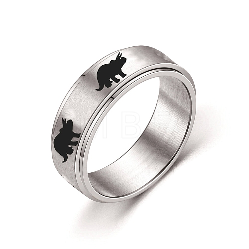 Rotating Titanium Steel Anxiety Relief Rings for Women Men PW-WG4928D-23-1