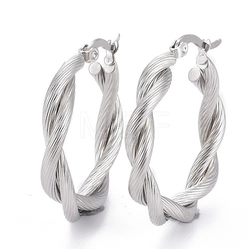 Tarnish Resistant 304 Stainless Steel Hoop Earring EJEW-F257-18P-1