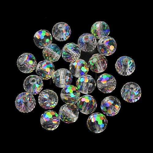 Half Rainbow Plated Glass Beads EGLA-P059-02A-HR02-1