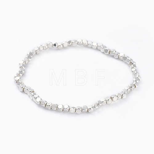 Brass Bead Stretch Bracelets BJEW-JB04402-1