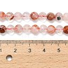 Grade A Natural Red Hematoid Quartz/Ferruginous Quartz Beads Strands G-L642-F03-6mm-5