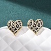 Heart Brass Micro Pave Clear Cubic Zirconia Stud Earrings EJEW-H178-09G-02-2