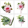 2Pcs 2 Style Cloth Flower Boutonniere Brooch AJEW-CP0001-58B-3
