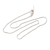 0.5mm Rack Plating Brass Box Chain Adjustable Slider Necklaces for Women Men MAK-L044-52P-1