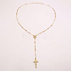 Vintage 304 Stainless Steel Round Rosary Bead Necklaces VJ4936-2-5