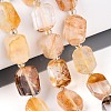 Natural Yellow Hematoid Quartz/Golden Healer Quartz Beads Strands G-T138-26A-03-1