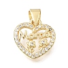 Mother's Day Brass Micro Pave Clear Cubic Zirconia Pendants KK-E802-20G-1