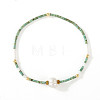 Natural Freshwater Pearl and Dyed Natural Howlite Rice Beaded Stretch Bracelets for Women PF0459-1-1